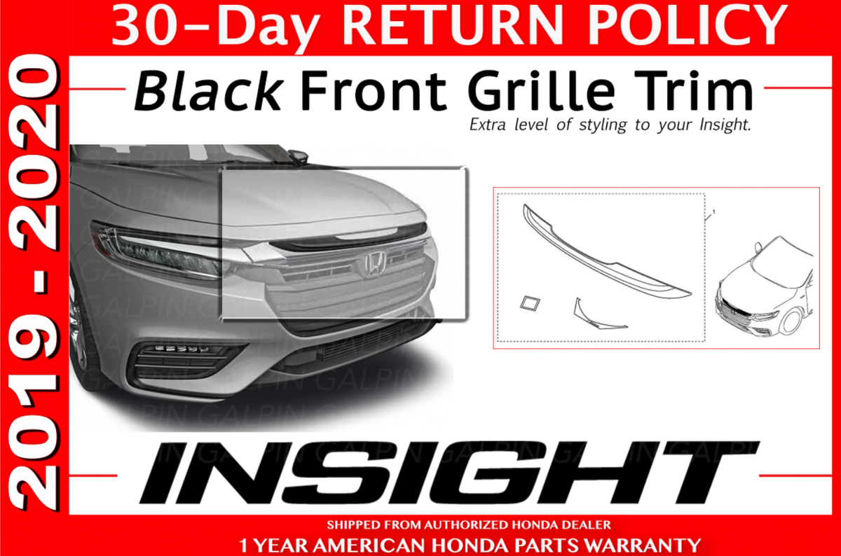 Genuine Honda Insight Black Grill Accent Trim Overlay 2019 - 2022