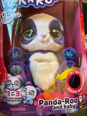Peek-A-Roo, Interactive Panda-Roo Plush Toy with Mystery Baby and Over 150  Sound