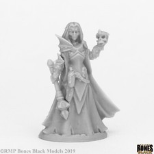 DARK ELF PRIESTESS Reaper Miniatures Bones Black REM44071 D D