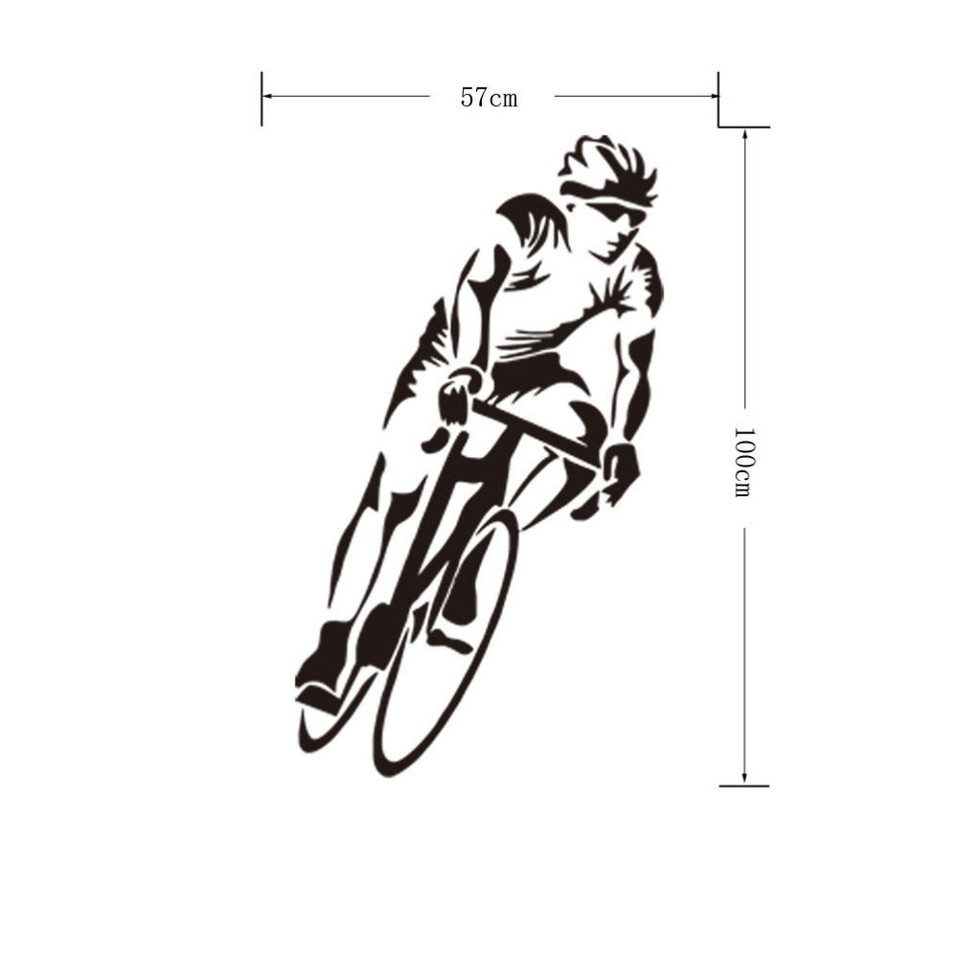Living Room Wall Sticker Removable Wall Stickers Cycling Man Wall Decal