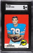 1969 Topps Larry Csonka RC #120 Salón de la Fama de los Miami Dolphins RB
