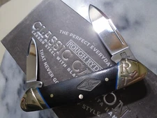 Rough Ryder Classic Carbon Steel 2 Blade Canoe Pocket Knife Black Micarta RR2209
