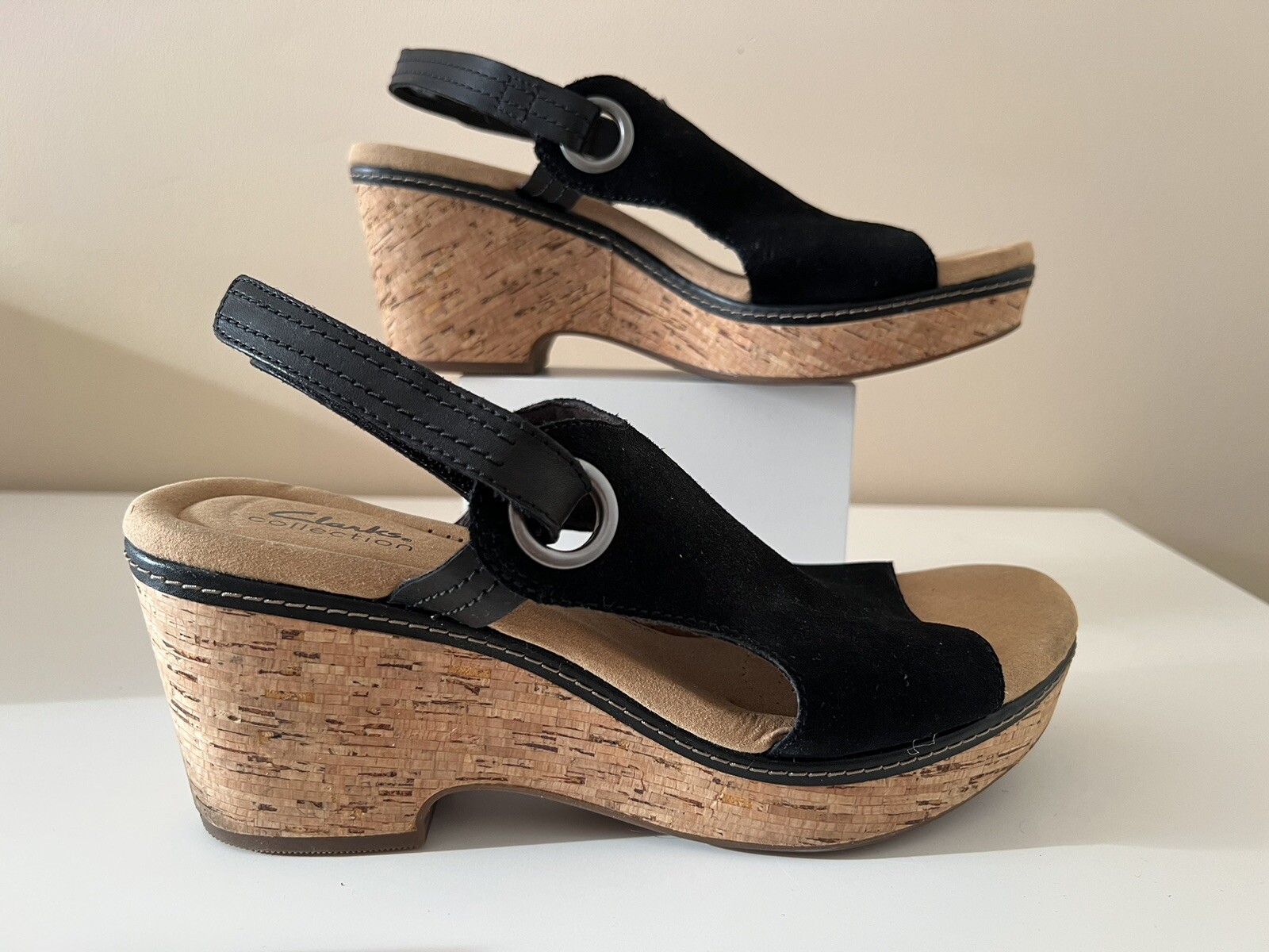Clarks Collection Womens Shoes Black Open | eBay