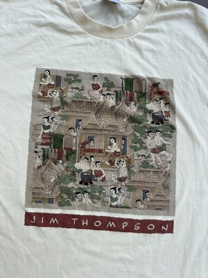 Rare Vintage Jim Thompson Museum Graphic Tshirt Thailand Silk