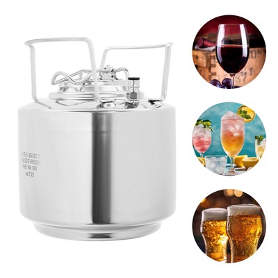 Stainless Steel 1.59 Gallon Mini Ball Lock Keg System For Batch Home Brewing