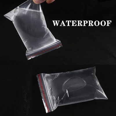 100 Sacchetti Richiudibili con Cerniera in Plastica Trasparente per