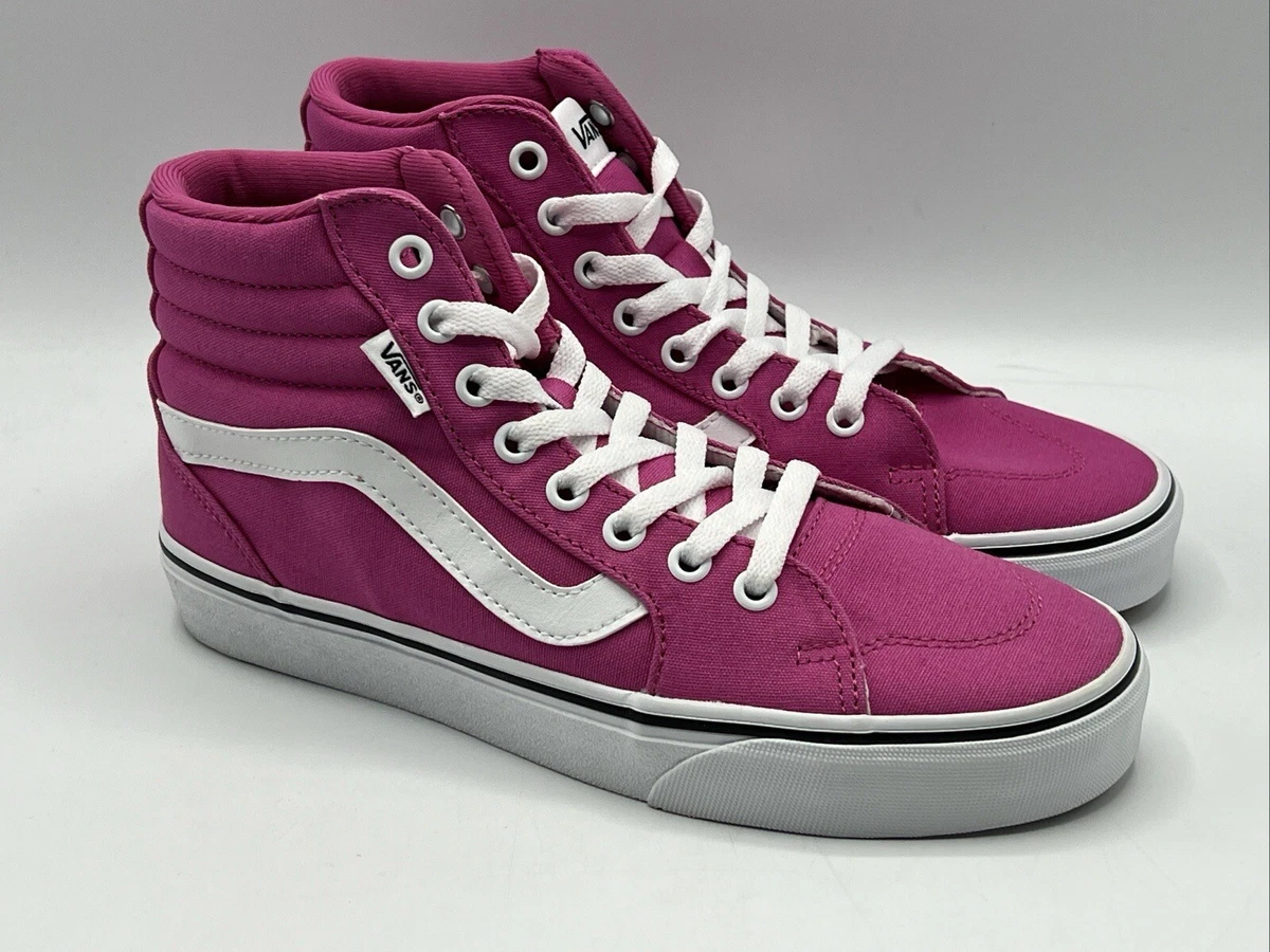 Vans Filmore Hi Womens size 7 Pink White Canvas Hi Top Sneakers Brand New