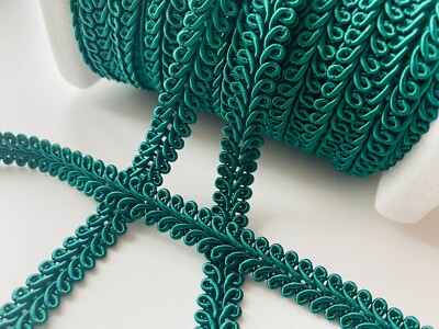 Rayon Zopfkordel Gimp Scroll Textil Kissen Trimmen Vorhänge 10 mm - dunkelgrün