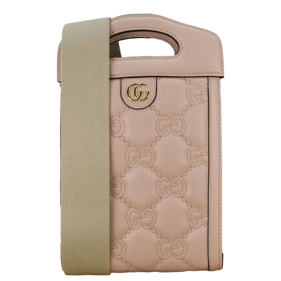 Bolso Bandolera GUCCI GG Matelasse Mini Cuero Asa Superior Rosa 723776