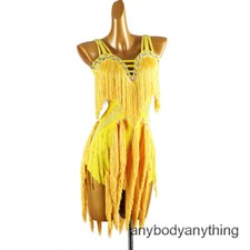 Latin Dance Dress Salsa Tango Cha Cha Ballroom Rhinestone Competition Dress F940