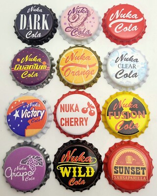 12 Fallout Inspired Weathered or Clean High Quality Printed on Real Bottle Caps!