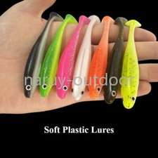 20PCS Soft Plastic Lures Swimbait Paddle Tail Shad Lure Bass Bait for Trout