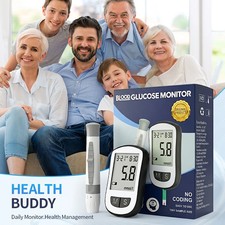 Blood Glucose Monitor Kit 50 Strips Lancets Lancing Device Diabetes Tester x