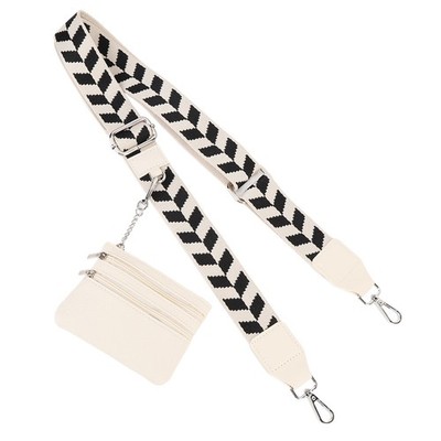 Phone Strap With Zippered Pouch Wallet Badge Portable Lanyard Chain Adjustab SET