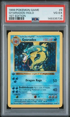 1999 POKEMON GAME 1ST ED #6 GYARADOS-HOLO PSA 4