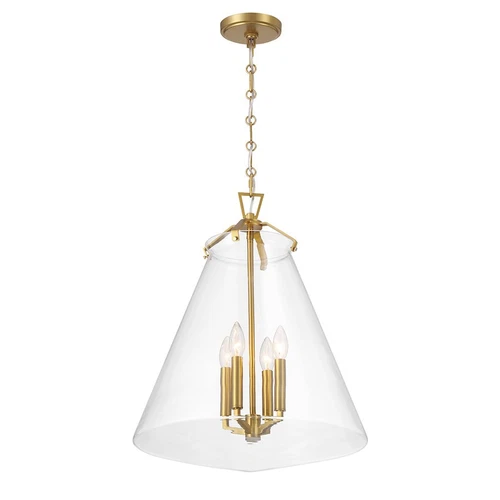 Crystorama Voss 4 Light 18" Pendant, Luxe Gold/Clear - VSS-7018-LG - Picture 1 of 1