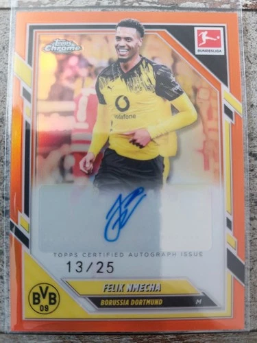 Felix Nmecha Topps Chrome Bundesliga Autogramm /25 Borussia Dortmund 2025-2026