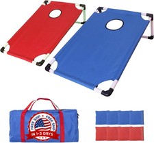 Juego de cornhole portátil con marco de PVC, juegos de camping al aire libre NEW