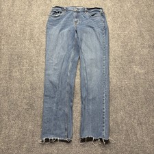 Abercrombie Fitch Jeans Womens 32/14L 90s Straight Mid Rise Curve Love Raw Hem