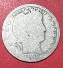 1897O US Barber SILVER Quarter "New Orleans" Mint! Semi Key Date! Old US Coin!