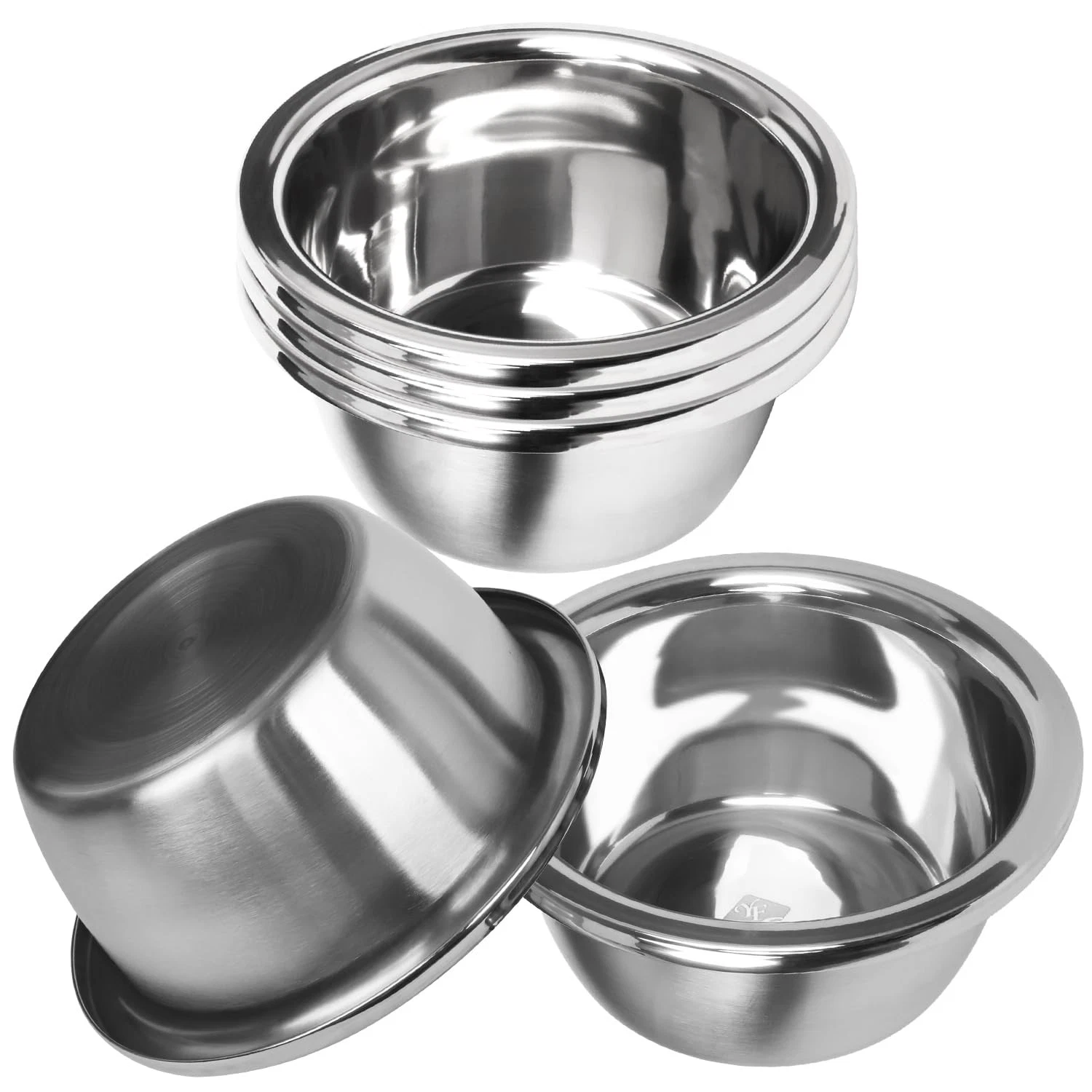 Mixing Bowls, 5 Pack 1.2 Qt Stainless Steel Mixing Bowls Stainless Steel Bowl...