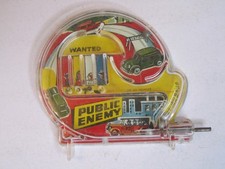 Vintage 1960s MARX Handheld Public Enemy Pinball Game Works Lith Tin Base