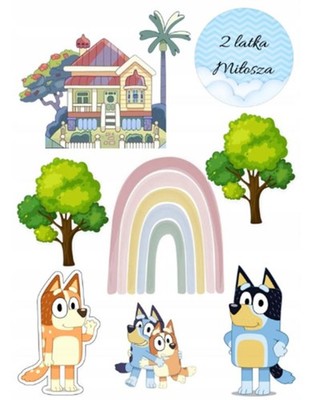 Blue Bingo Hunde Essbar Tortenaufleger Torte Geburstag Zuckermasse +NAME