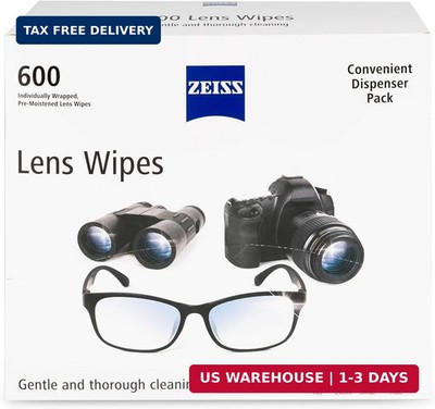 ZEISS Pre-Moistened Lens Cleaning Wipes, 600 Count