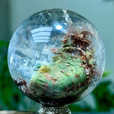70G Natural Green Ghost Crystal Quartz Ball Crystal Sphere Mineral Specimen