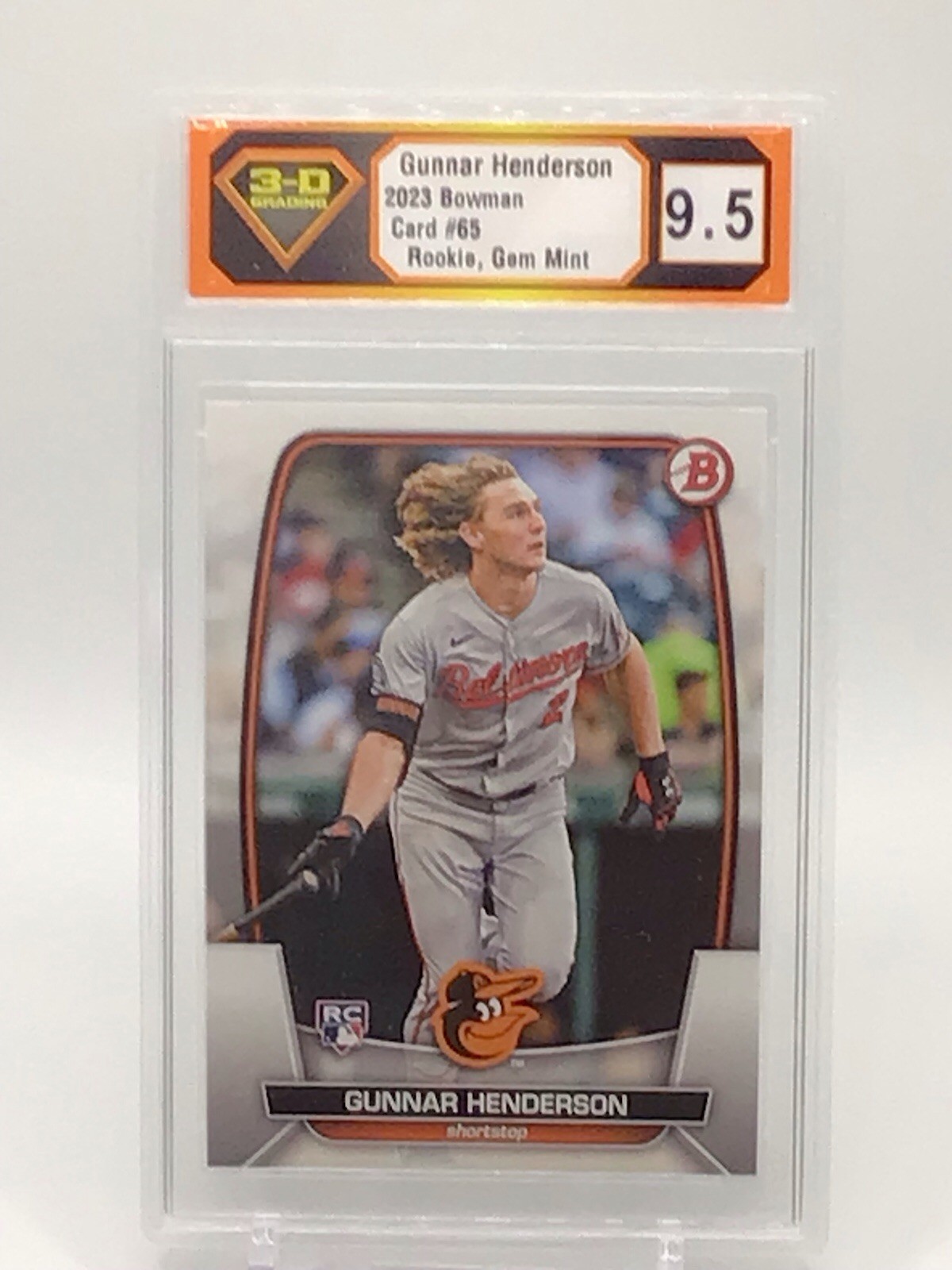 2023 Bowman - Gunnar Henderson #65 (RC) 3D Grading 9.5