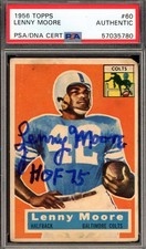 Lenny Moore PSA DNA Signed 1956 Topps Rookie Autograph