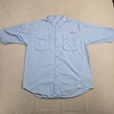 Columbia PFG Bahama Shirt Mens Medium Blue Short Sleeve Fishing Vented Vintage