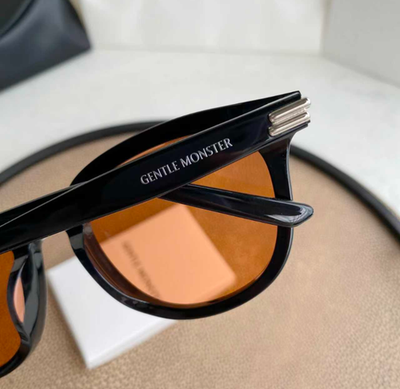 Gentle Monster Dean 01(OR) Sunglasses Black/Orange With Case New