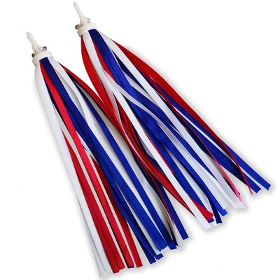 Bicycles Tassel Bike Streamer Scooter Patriotic Blue White Red Handle Tassels...