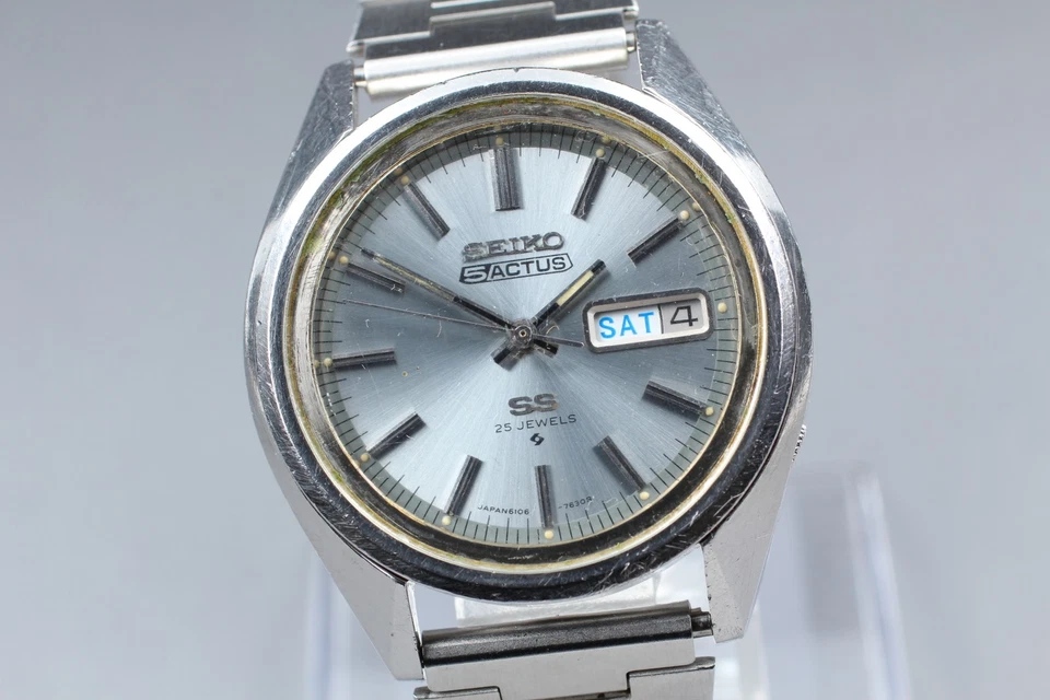 Reloj automático para hombre 1972 [Exc+4] Seiko 5 Actus 6106-7510 plateado Kanji (fecha de emisión) Foto 3 de 4