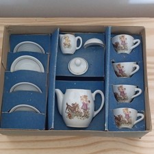 Service vaisselle miniature en porcelaine maison de poupée, boîte, décor enfant