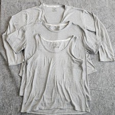 Live 2 Lounge 3 piece Pajama Set Women L Gray Cardigan Shirt Tank Comfort Soft