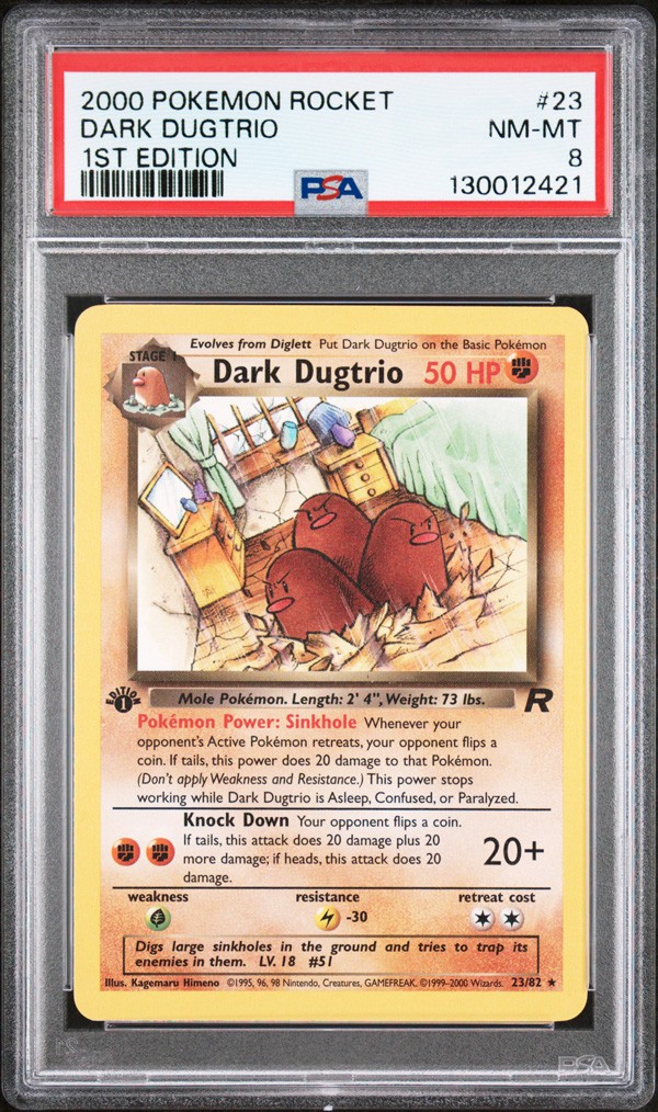 PSA 8 - Pokemon Card - Team Rocket 23/82 - DARK DUGTRIO (r) *1st