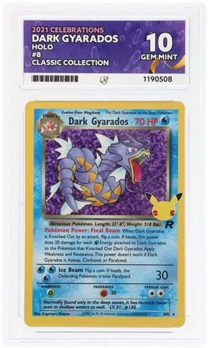 Pokémon Ace 10 Dark Gyarados Holo Card 8/82 Celebrations 2021 Classic Collection