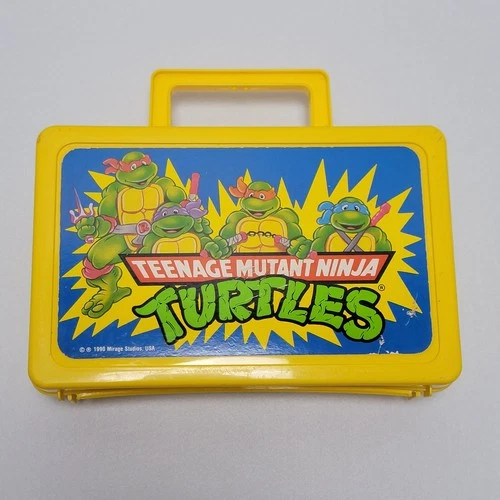 1990 Teenage Mutant Ninja Turtles Plastic Carry Case Mirage Studios Vintage TMNT