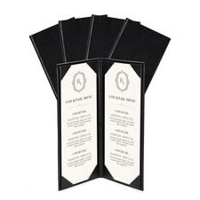 WeChef 5 Pack Menu Covers 4.25"x11" 2 View Angled Corners Wine List Restaurant