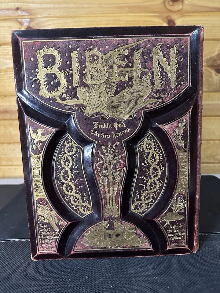 Antique Bible-Bibeln 1889 A.J. Holman & Co. Swedish Bible Illustrated - Image 3 of 4
