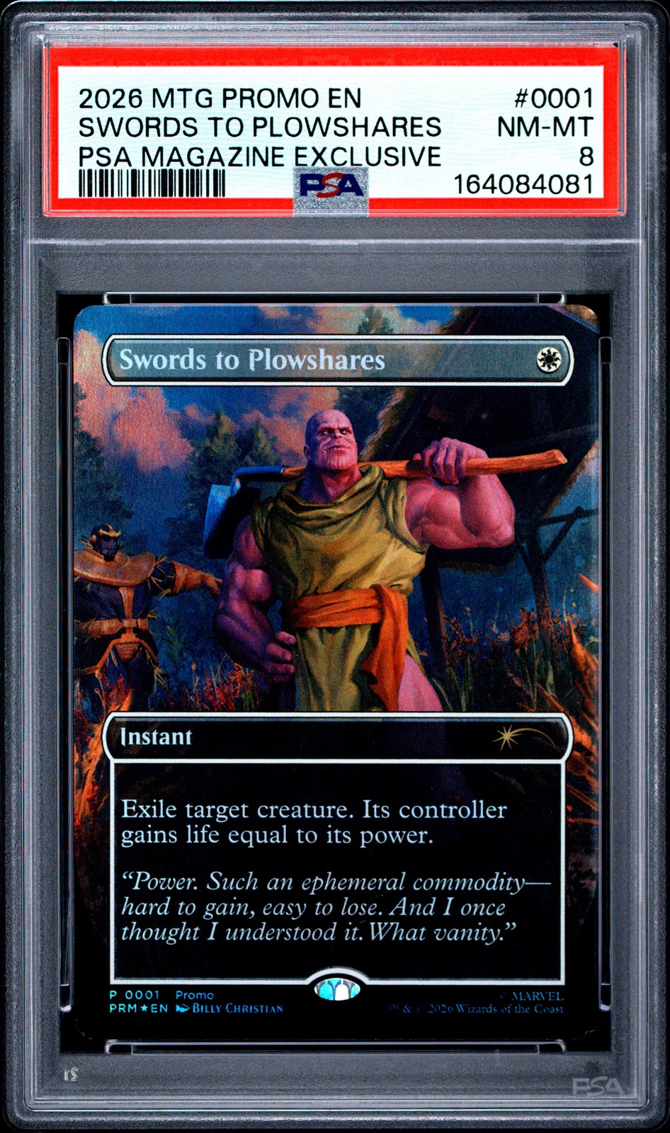 2026 MAGIC THE GATHERING PROMO PSA MAGAZINE EXCLUSIVE SWORDS TO PLOWSHARES PSA 8