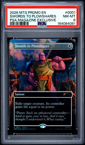 2026 MAGIC THE GATHERING PROMO PSA MAGAZINE EXCLUSIVE SWORDS TO PLOWSHARES PSA 8