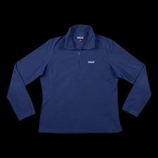 PATAGONIA Micro D 1/4 Zip Pullover Fleece Womens Size Large Blue Lightweight EUC
