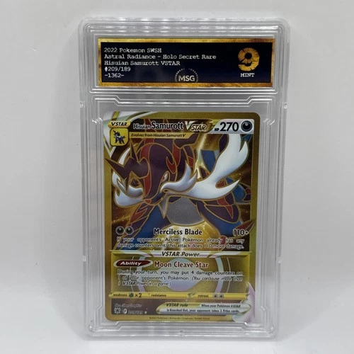 Hisuian Samurott VSTAR 209/189 Pokemon 2022 Astral Radiance Graded 9 Mint Tcg