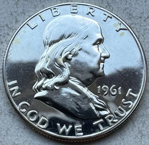 1961 Proof Franklin Half Dollar 90% Silver-INV#8350