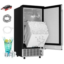 Commercial Under Counter Ice Maker Machine,100 Lb/D Auto-Cleaning&24H Drain Pump