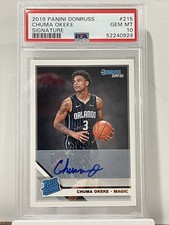 2019 Panini Donruss Rated Rookie Signatures Chuma Okeke #215 PSA 10 MINT Auto