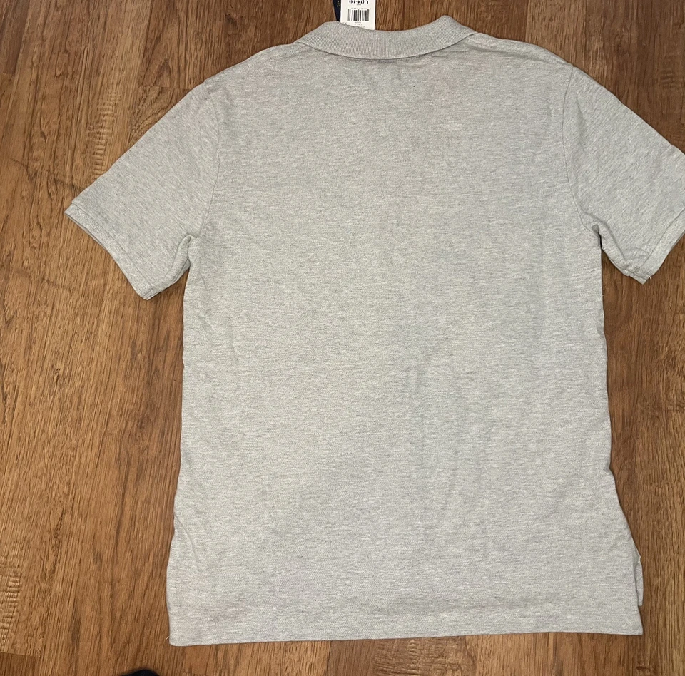 Polo Ralph Lauren Boys Grey Embroidered Football Polo Bear Mesh Polo Shirt Sz L  - Image 4 of 4